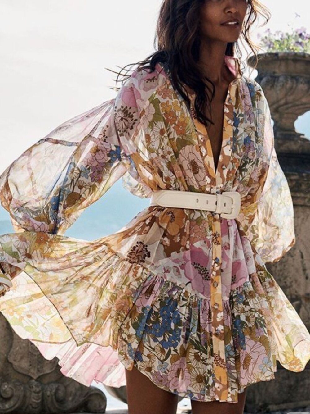 Zimmermann Super Eight Lantern Mini Dress